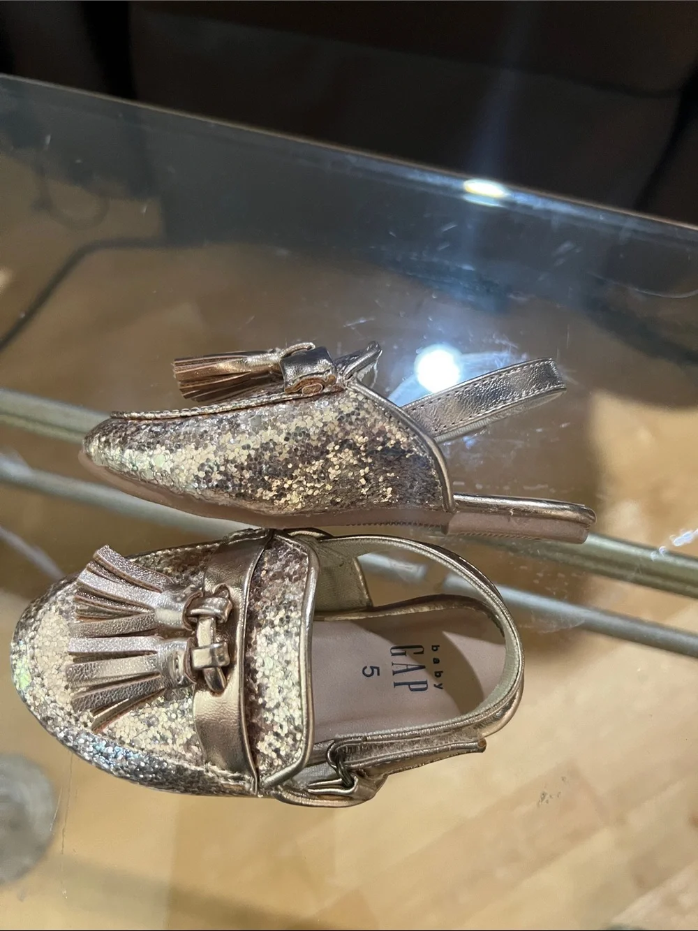 GAP Baby Glitter Tassel Loafers - Rose Gold